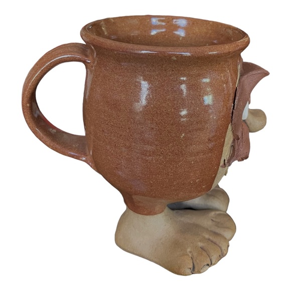 Vintage 3D Stoneware “Troll Mug” Moustache Big Feet by Robert Karlinsey - Picture 3 of 6